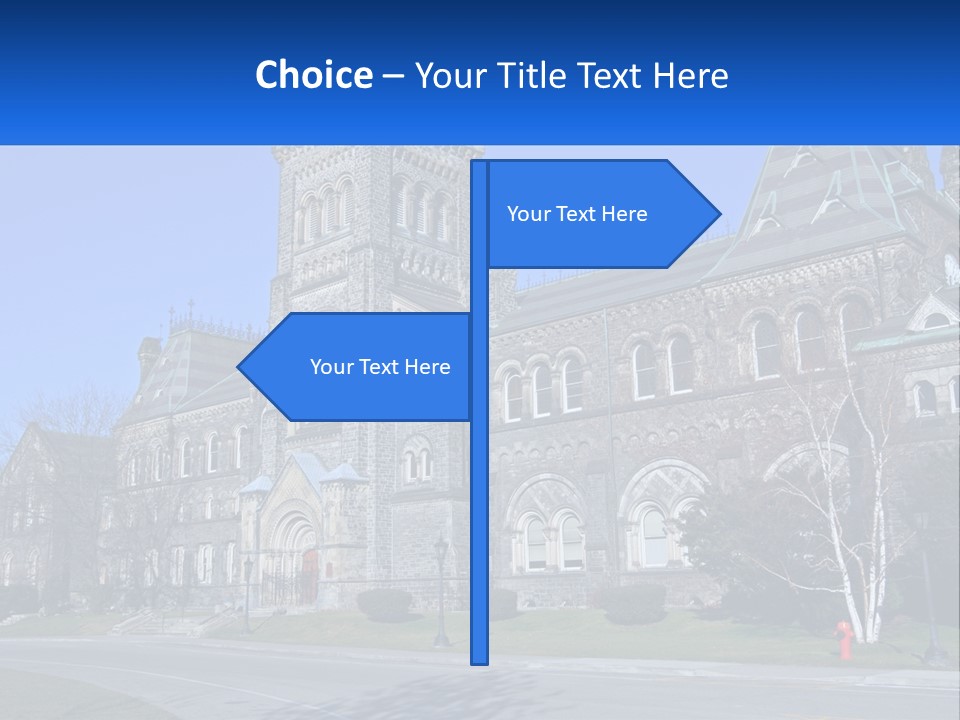 A Large Building With A Flag On Top Of It PowerPoint Template