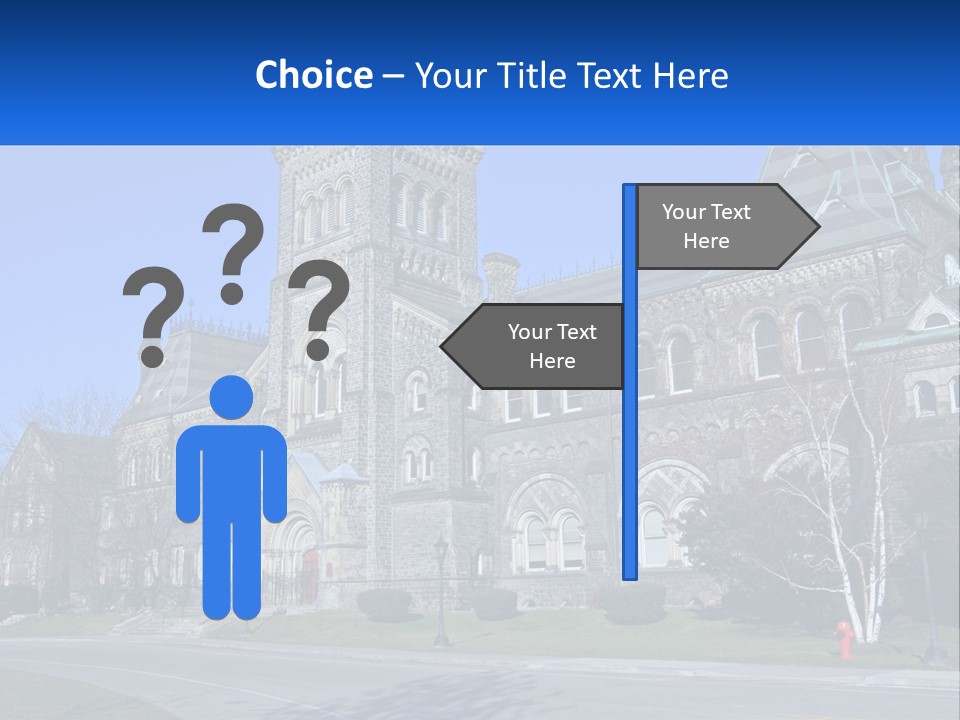 A Large Building With A Flag On Top Of It PowerPoint Template