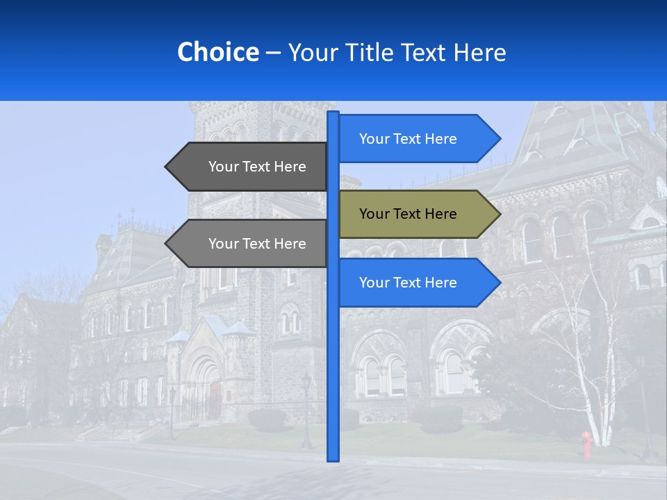 A Large Building With A Flag On Top Of It PowerPoint Template