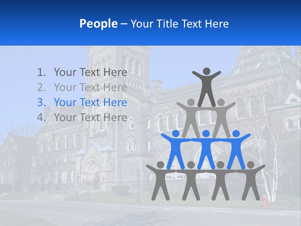 A Large Building With A Flag On Top Of It PowerPoint Template