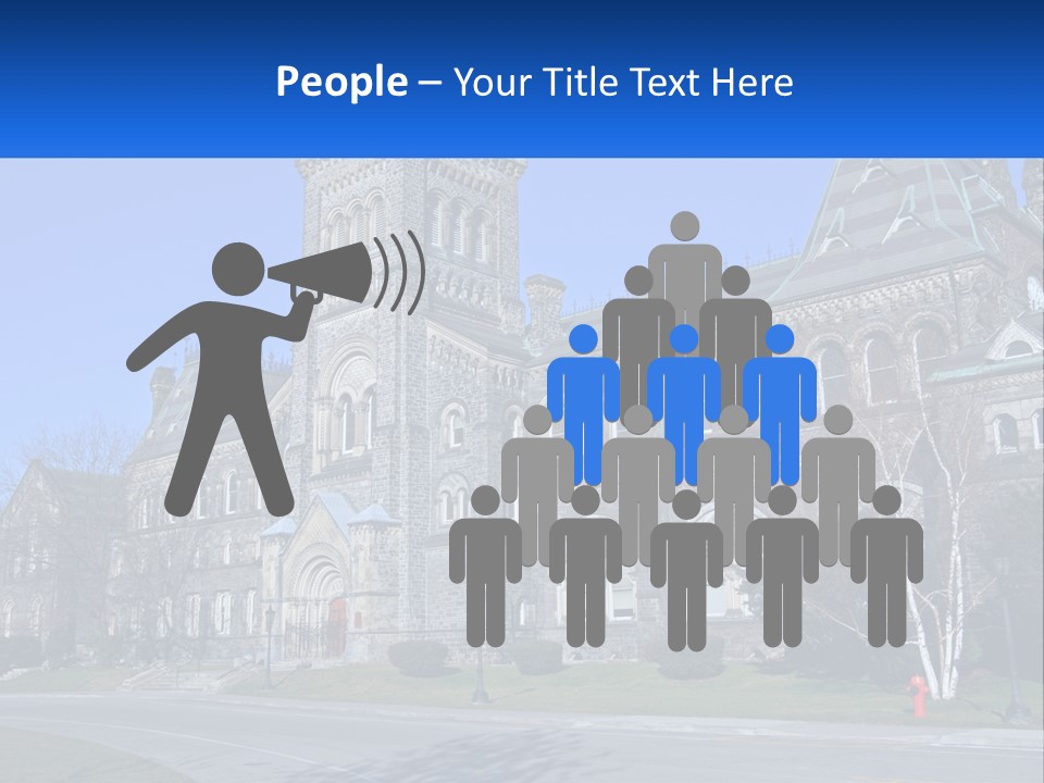 A Large Building With A Flag On Top Of It PowerPoint Template