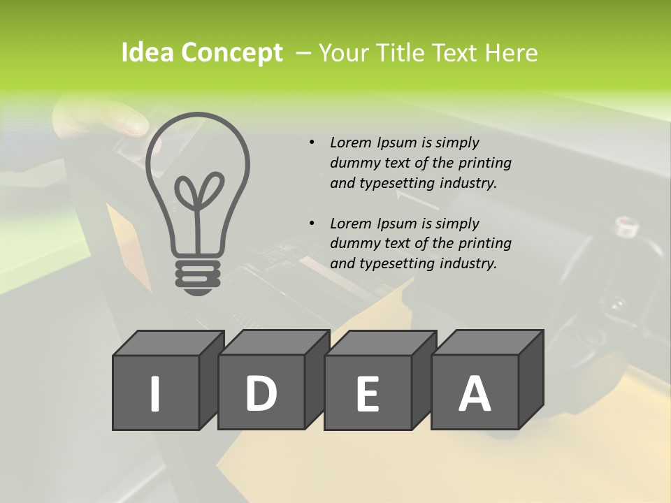 A Person Using A Large Machine To Print A Piece Of Paper PowerPoint Template