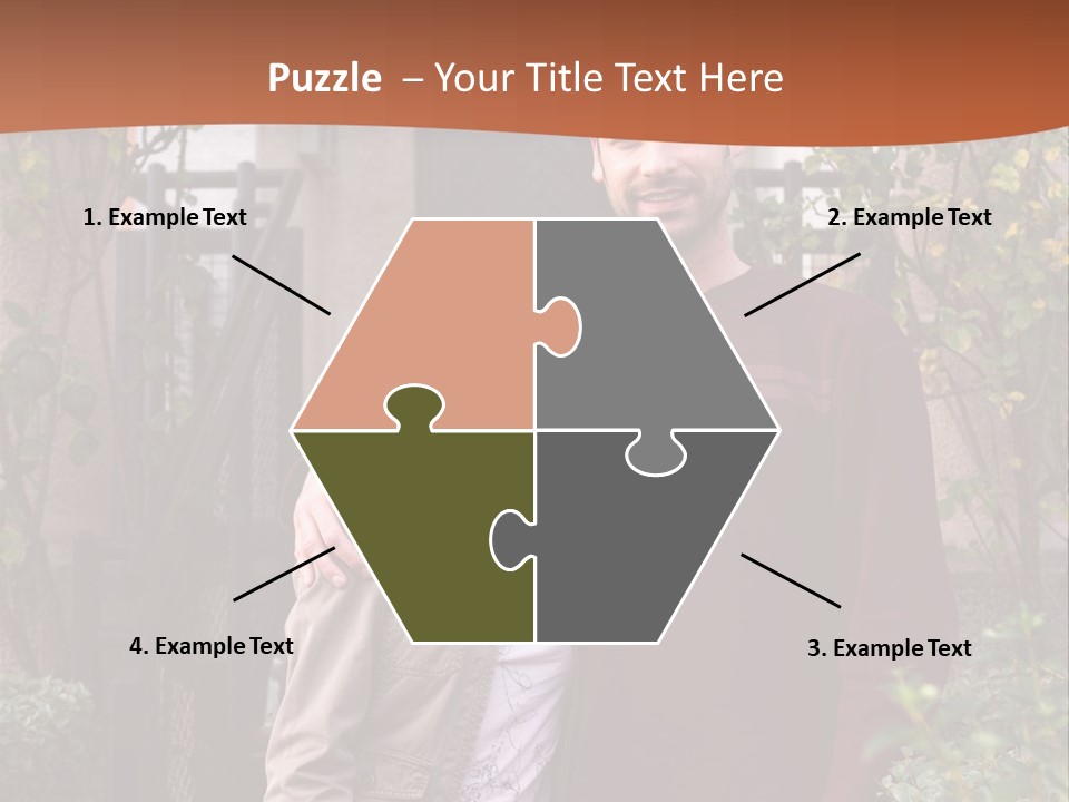 A Man And Woman Standing In Front Of A House PowerPoint Template