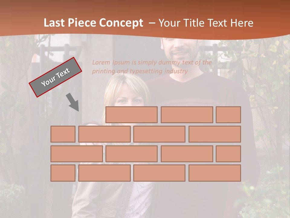 A Man And Woman Standing In Front Of A House PowerPoint Template