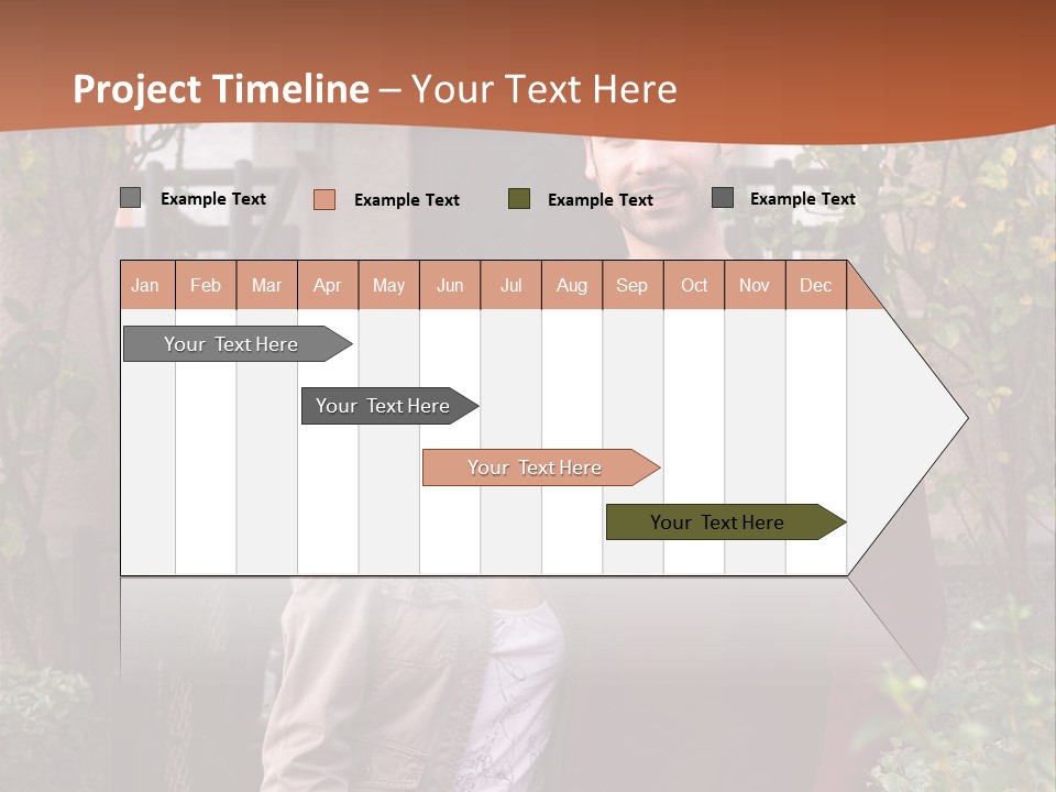 A Man And Woman Standing In Front Of A House PowerPoint Template