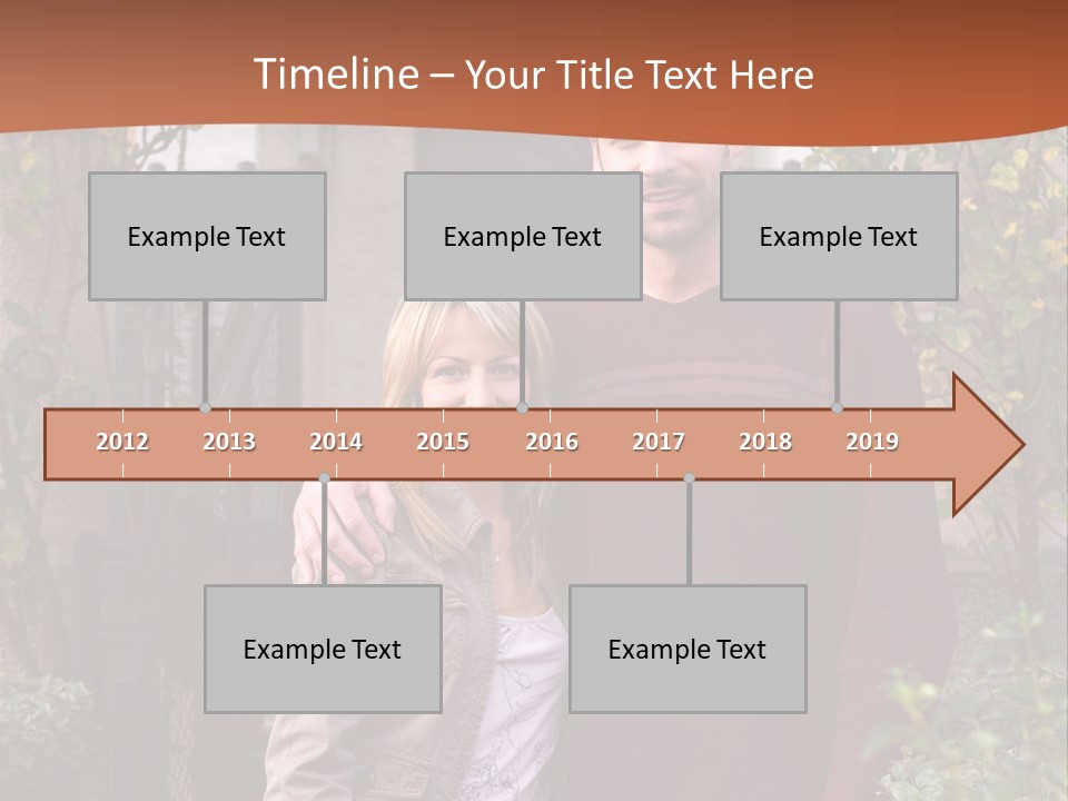 A Man And Woman Standing In Front Of A House PowerPoint Template