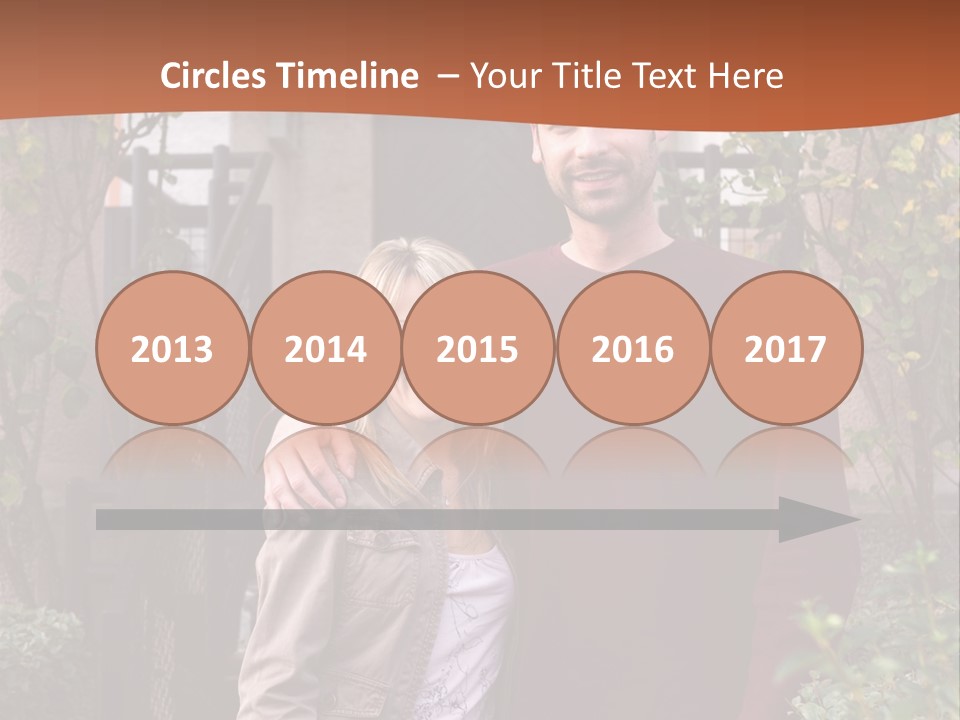 A Man And Woman Standing In Front Of A House PowerPoint Template