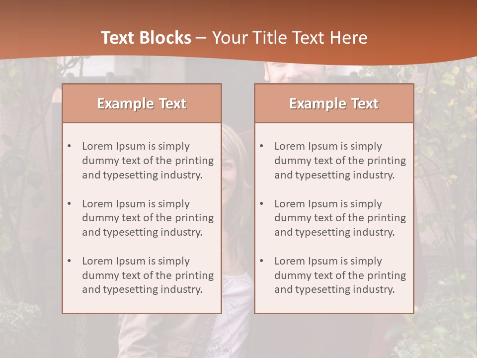 A Man And Woman Standing In Front Of A House PowerPoint Template