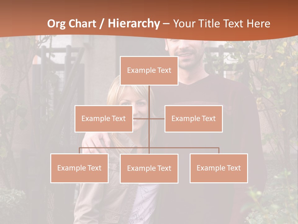 A Man And Woman Standing In Front Of A House PowerPoint Template