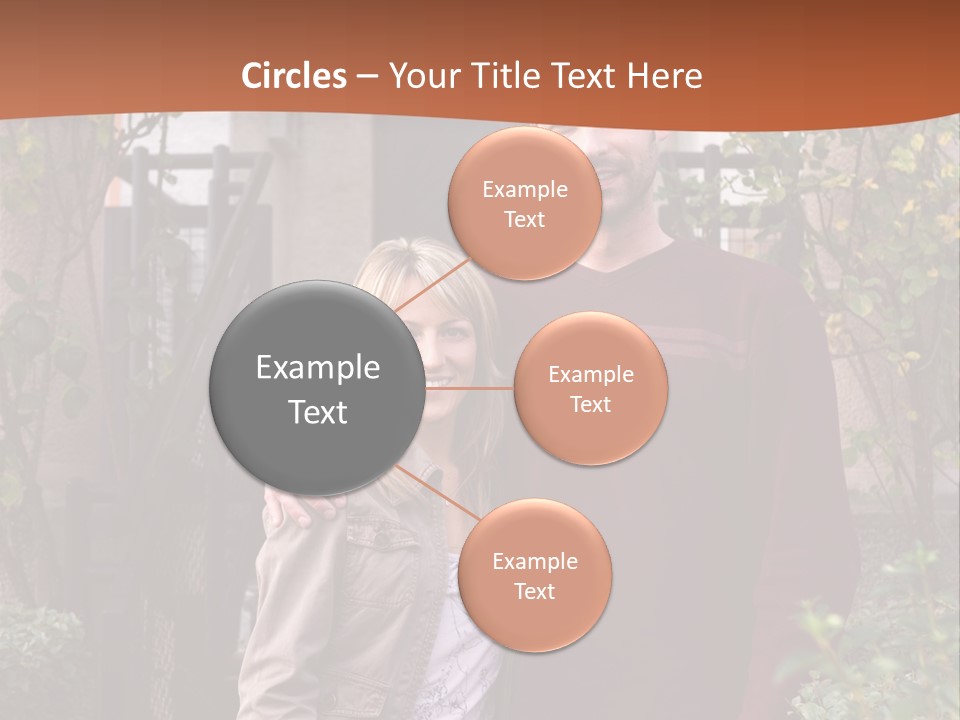 A Man And Woman Standing In Front Of A House PowerPoint Template