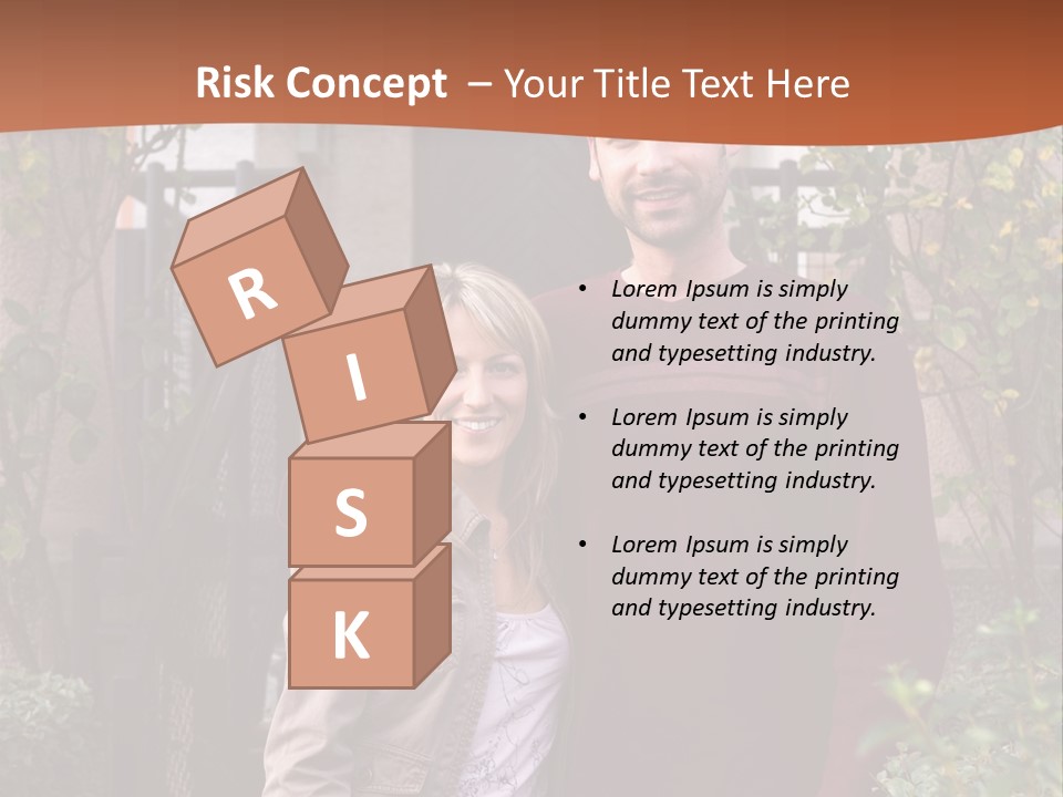 A Man And Woman Standing In Front Of A House PowerPoint Template