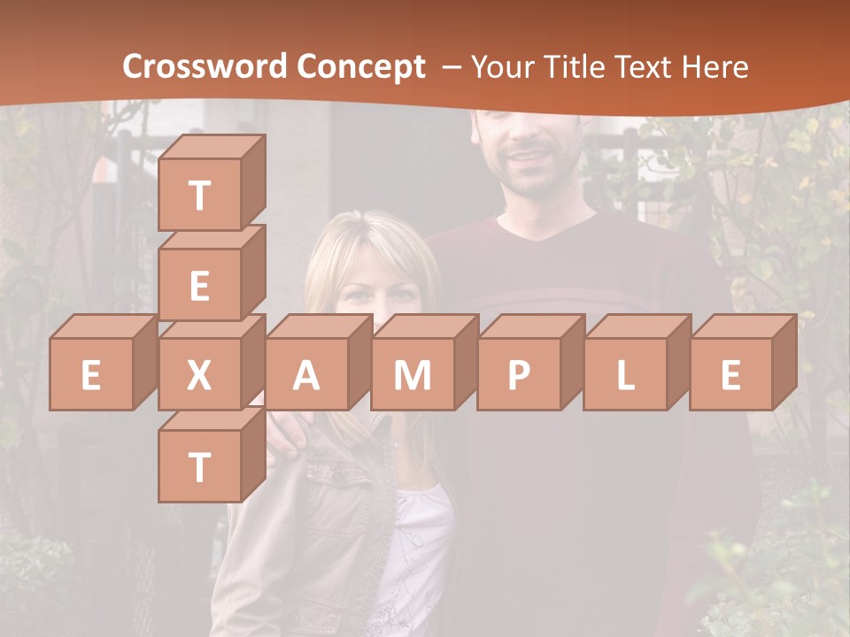 A Man And Woman Standing In Front Of A House PowerPoint Template