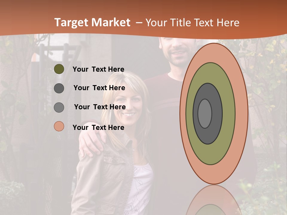 A Man And Woman Standing In Front Of A House PowerPoint Template