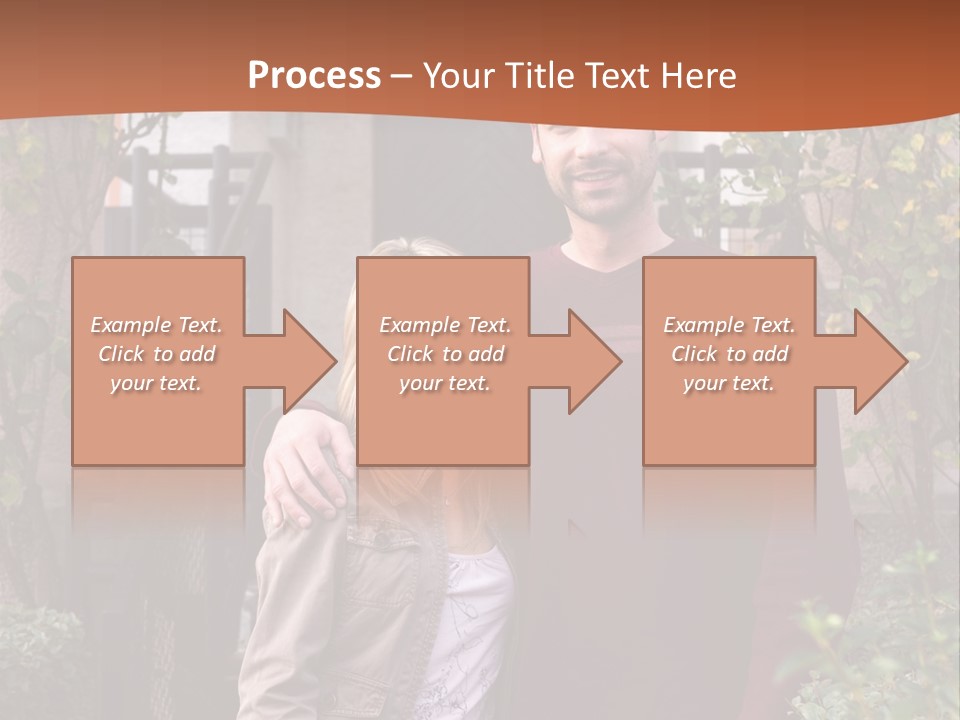 A Man And Woman Standing In Front Of A House PowerPoint Template