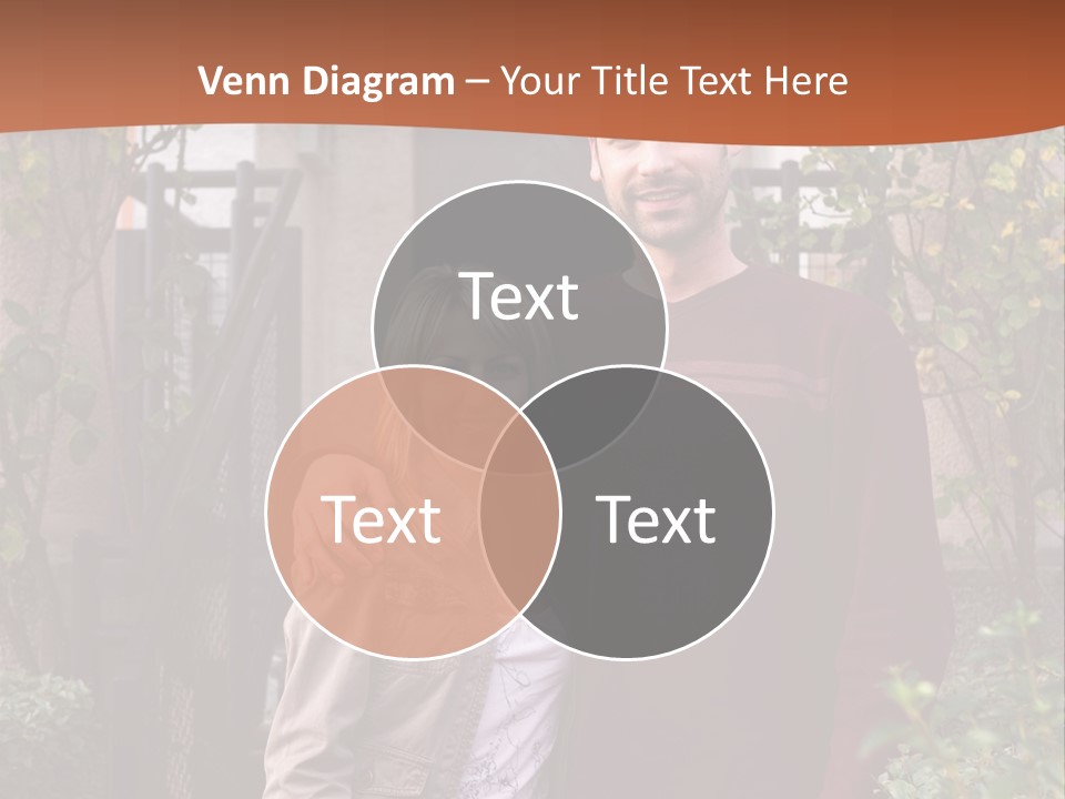 A Man And Woman Standing In Front Of A House PowerPoint Template