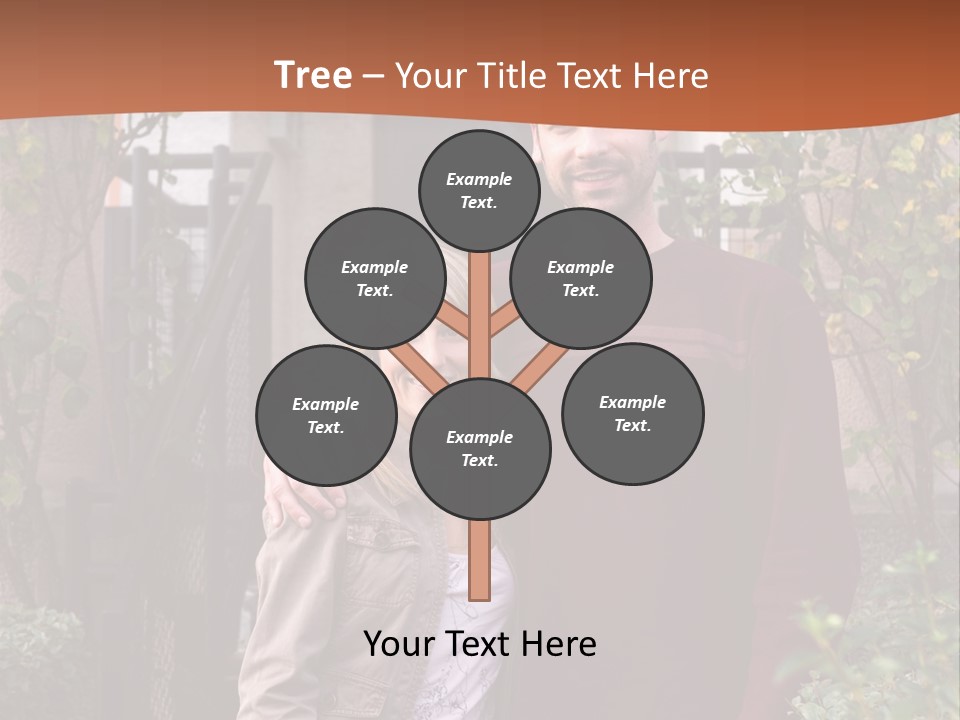 A Man And Woman Standing In Front Of A House PowerPoint Template