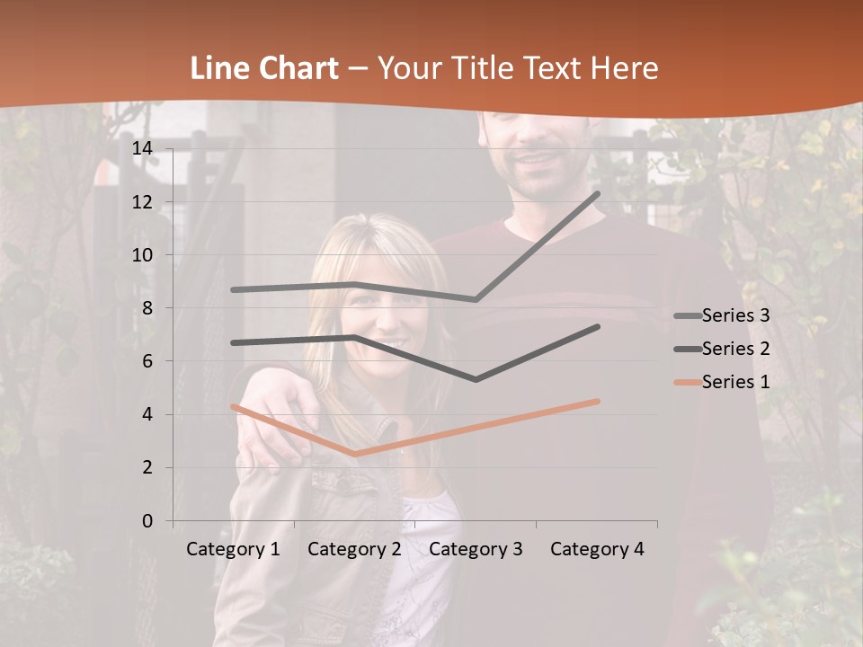 A Man And Woman Standing In Front Of A House PowerPoint Template