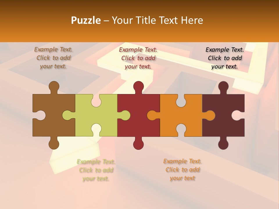 A Maze With An Arrow Going Through It PowerPoint Template