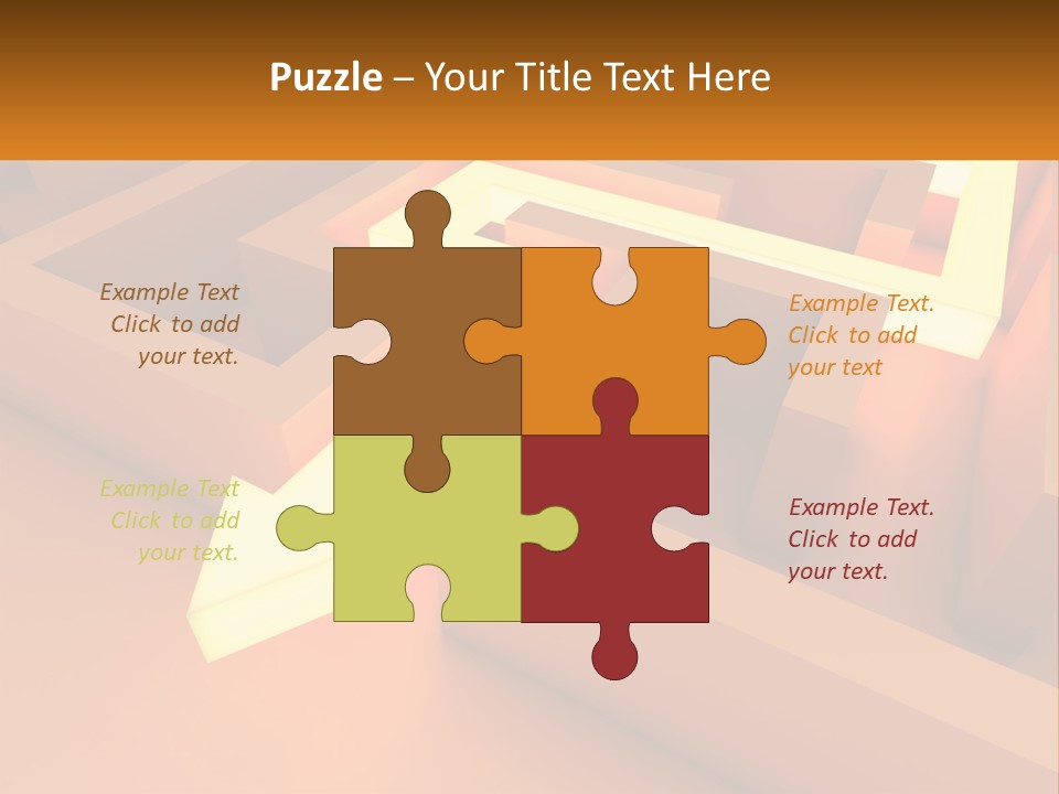 A Maze With An Arrow Going Through It PowerPoint Template