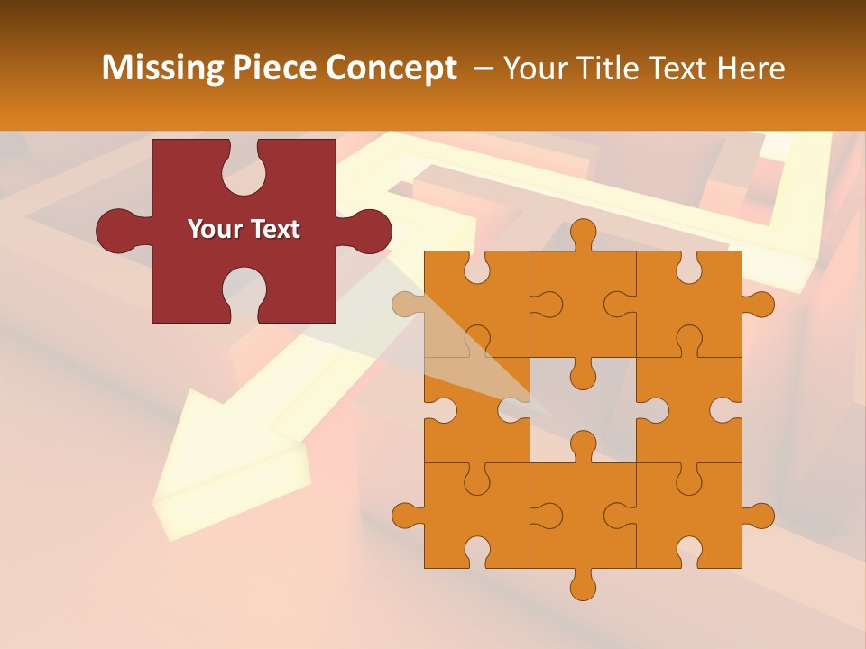 A Maze With An Arrow Going Through It PowerPoint Template