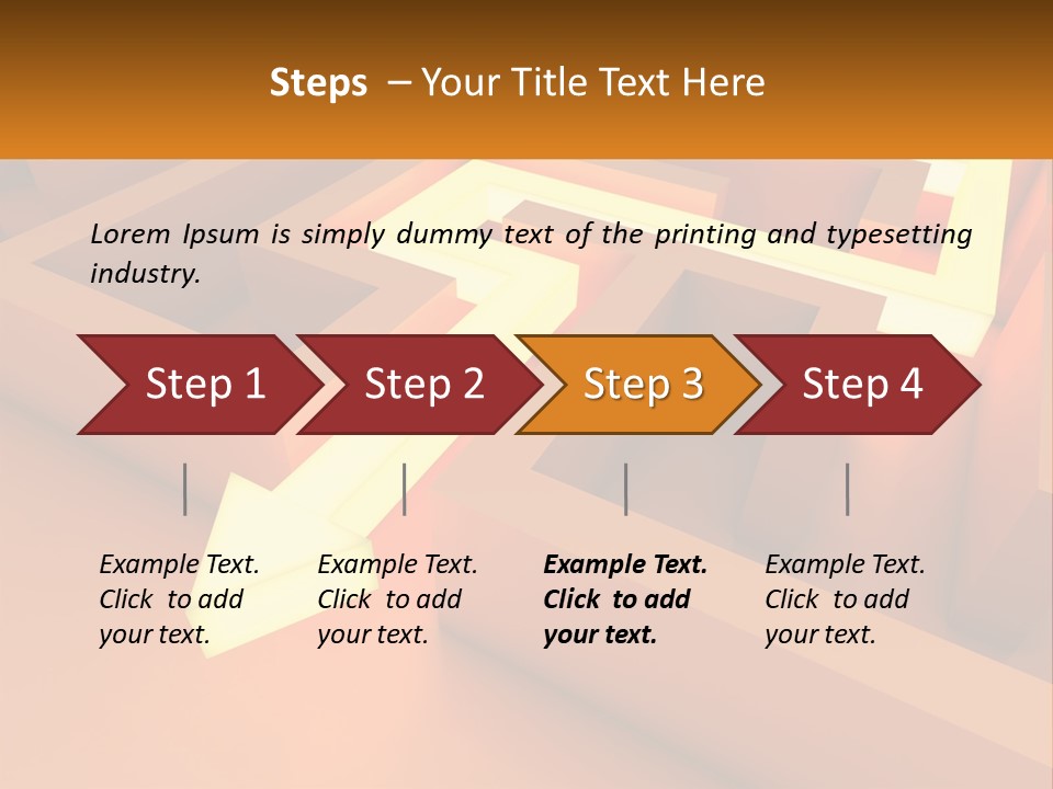 A Maze With An Arrow Going Through It PowerPoint Template