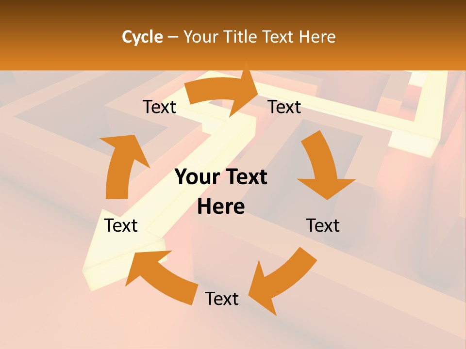 A Maze With An Arrow Going Through It PowerPoint Template