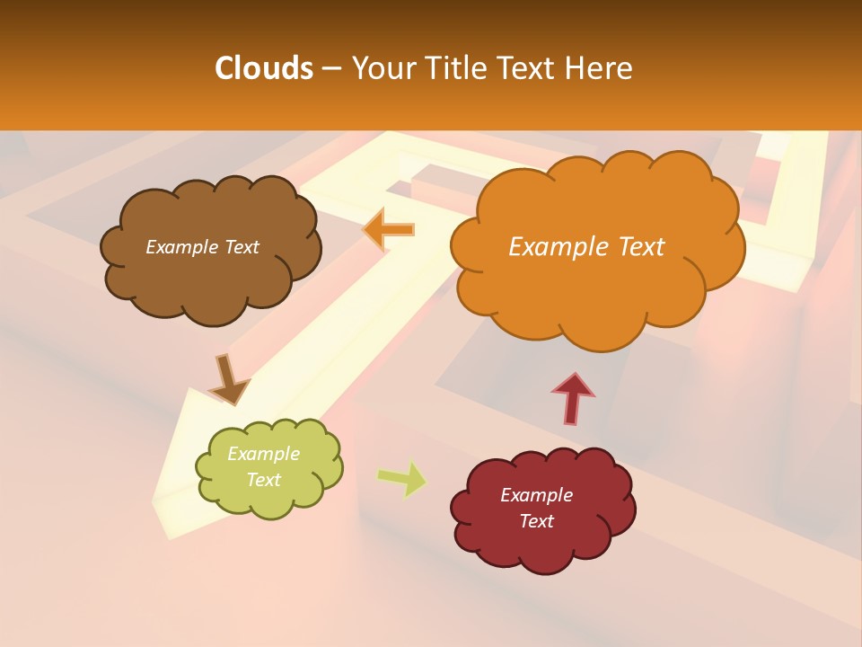 A Maze With An Arrow Going Through It PowerPoint Template