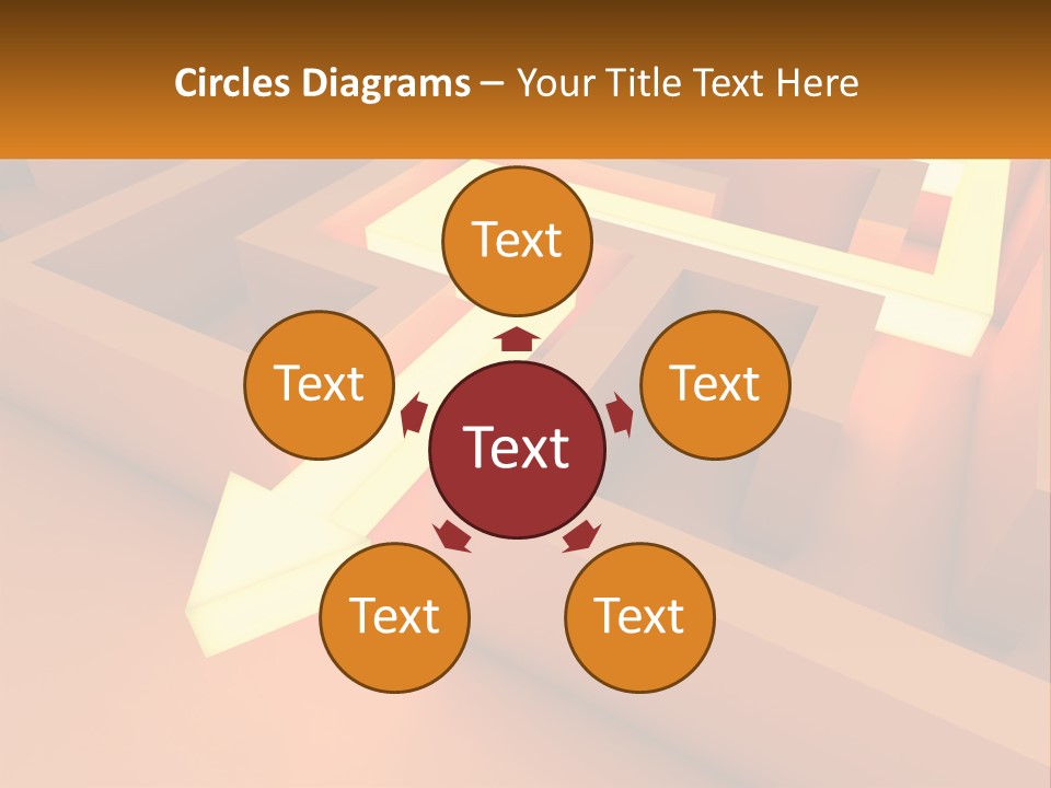 A Maze With An Arrow Going Through It PowerPoint Template