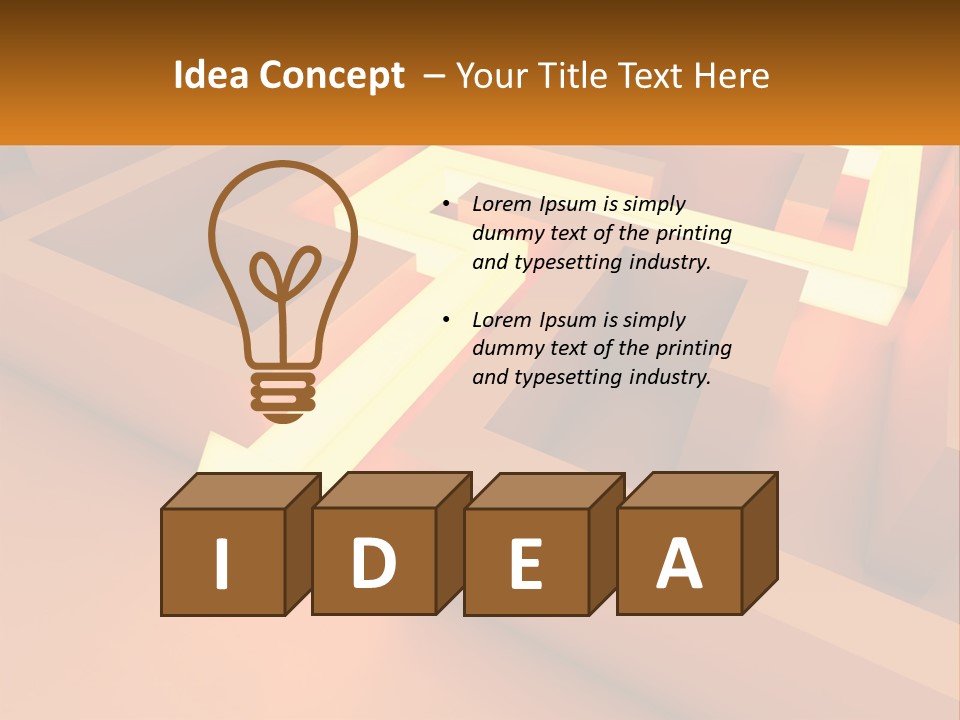 A Maze With An Arrow Going Through It PowerPoint Template