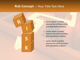 A Maze With An Arrow Going Through It PowerPoint Template