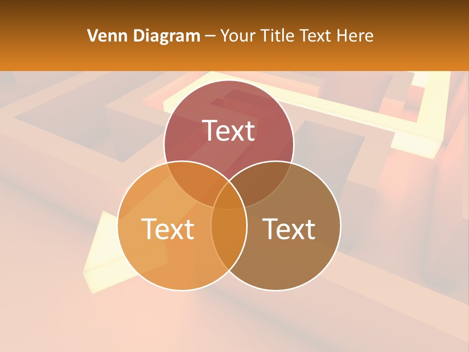A Maze With An Arrow Going Through It PowerPoint Template