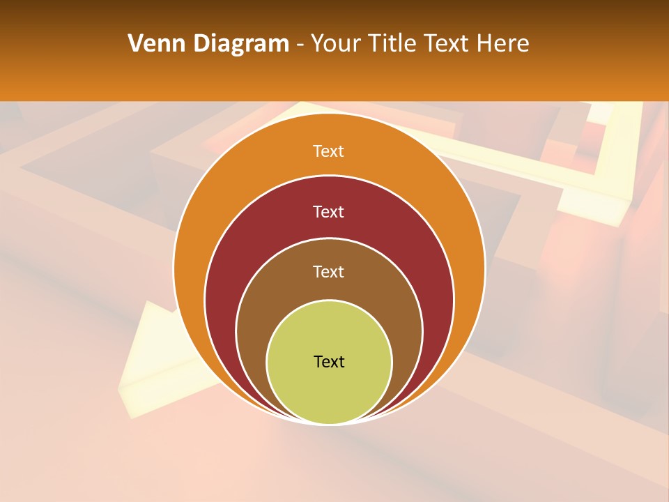 A Maze With An Arrow Going Through It PowerPoint Template