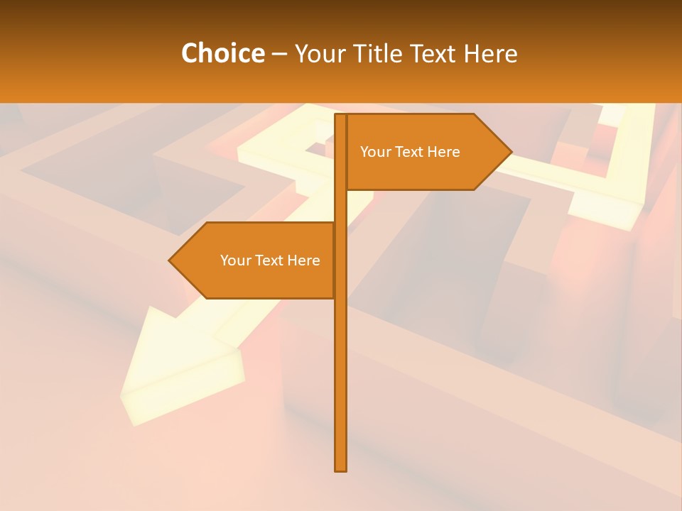 A Maze With An Arrow Going Through It PowerPoint Template