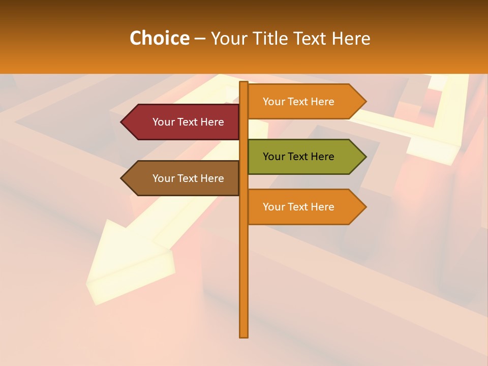 A Maze With An Arrow Going Through It PowerPoint Template