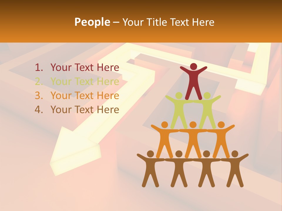 A Maze With An Arrow Going Through It PowerPoint Template