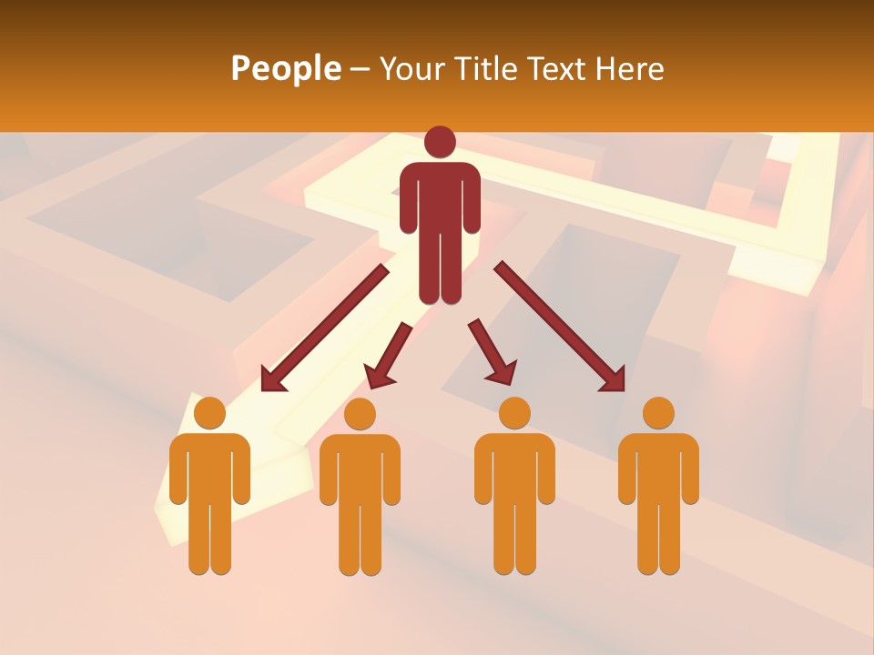 A Maze With An Arrow Going Through It PowerPoint Template