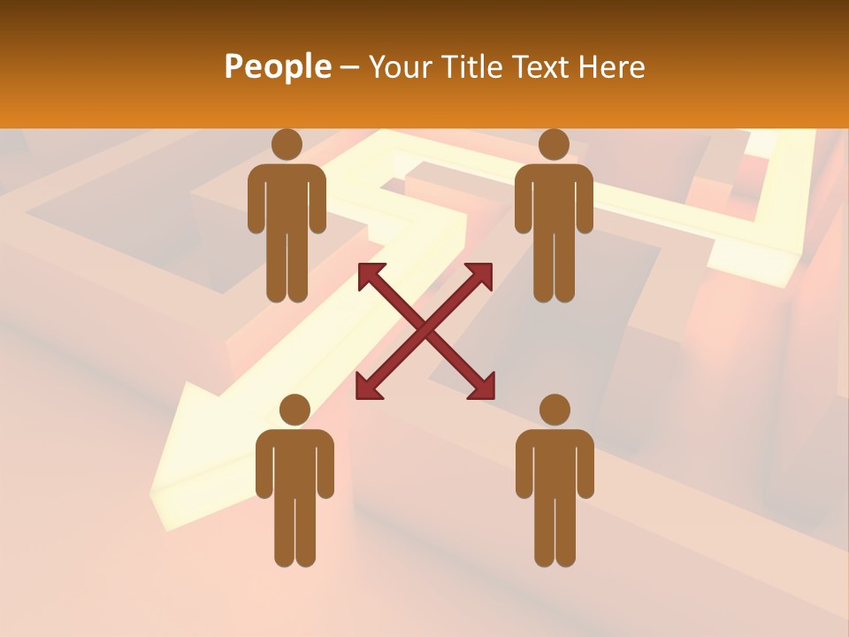 A Maze With An Arrow Going Through It PowerPoint Template