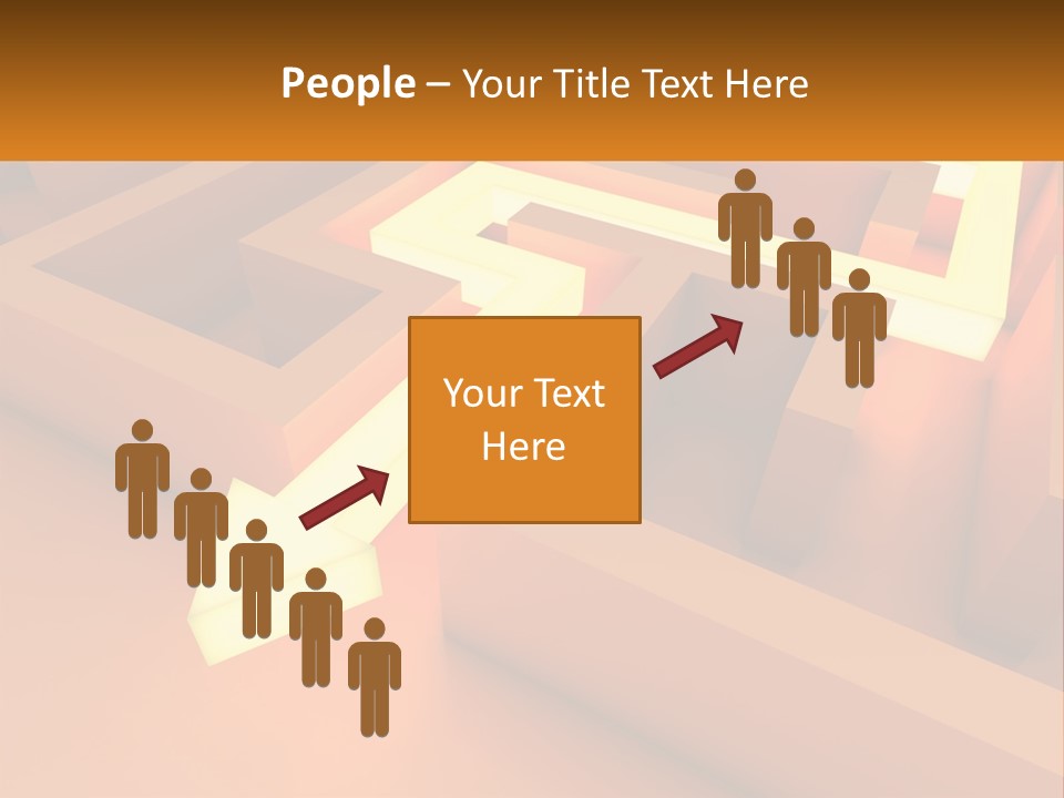 A Maze With An Arrow Going Through It PowerPoint Template