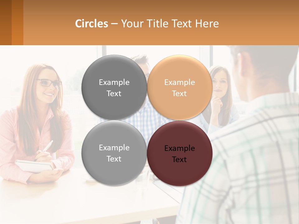 A Group Of People Sitting Around A Table PowerPoint Template