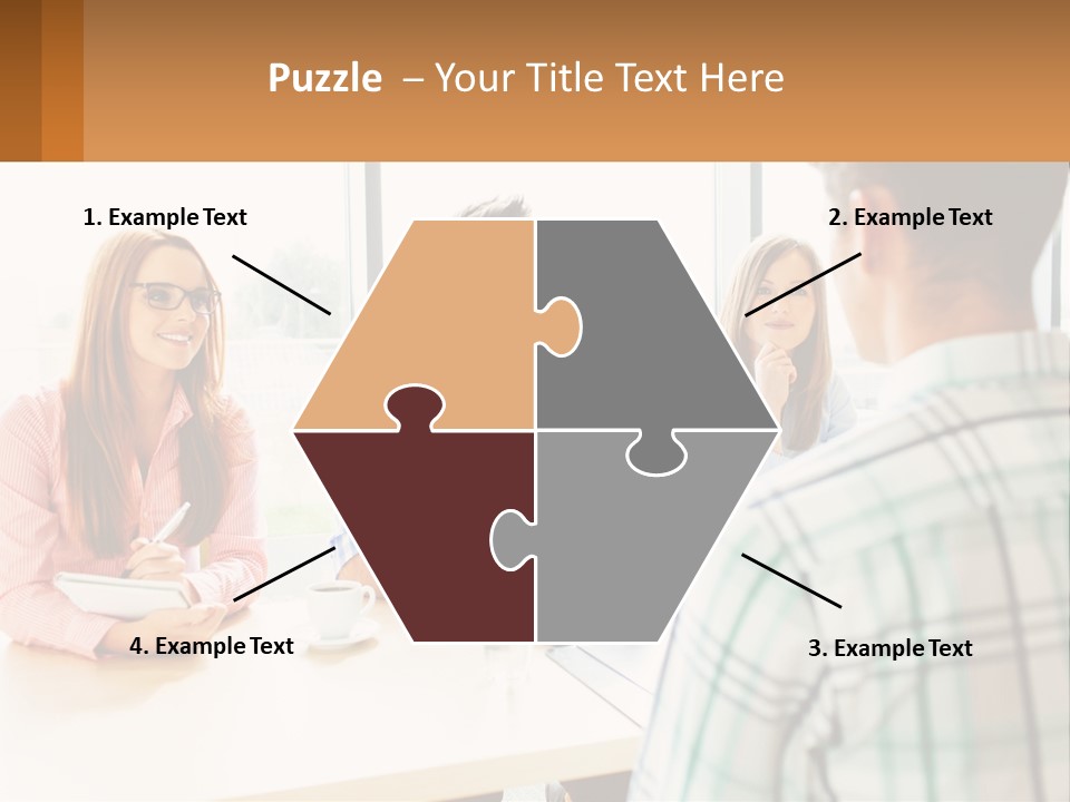 A Group Of People Sitting Around A Table PowerPoint Template