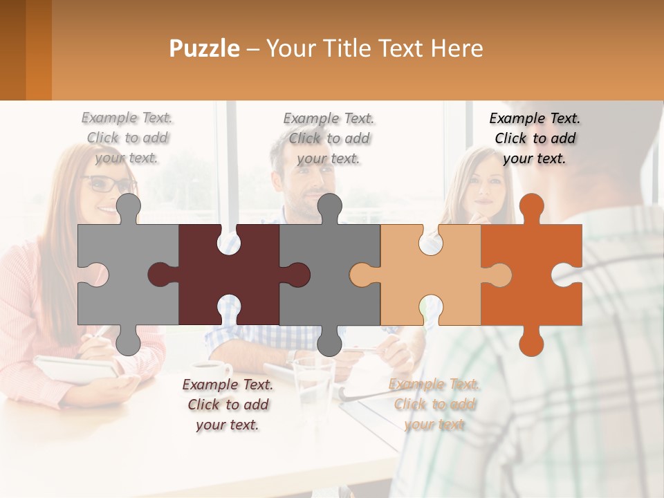 A Group Of People Sitting Around A Table PowerPoint Template