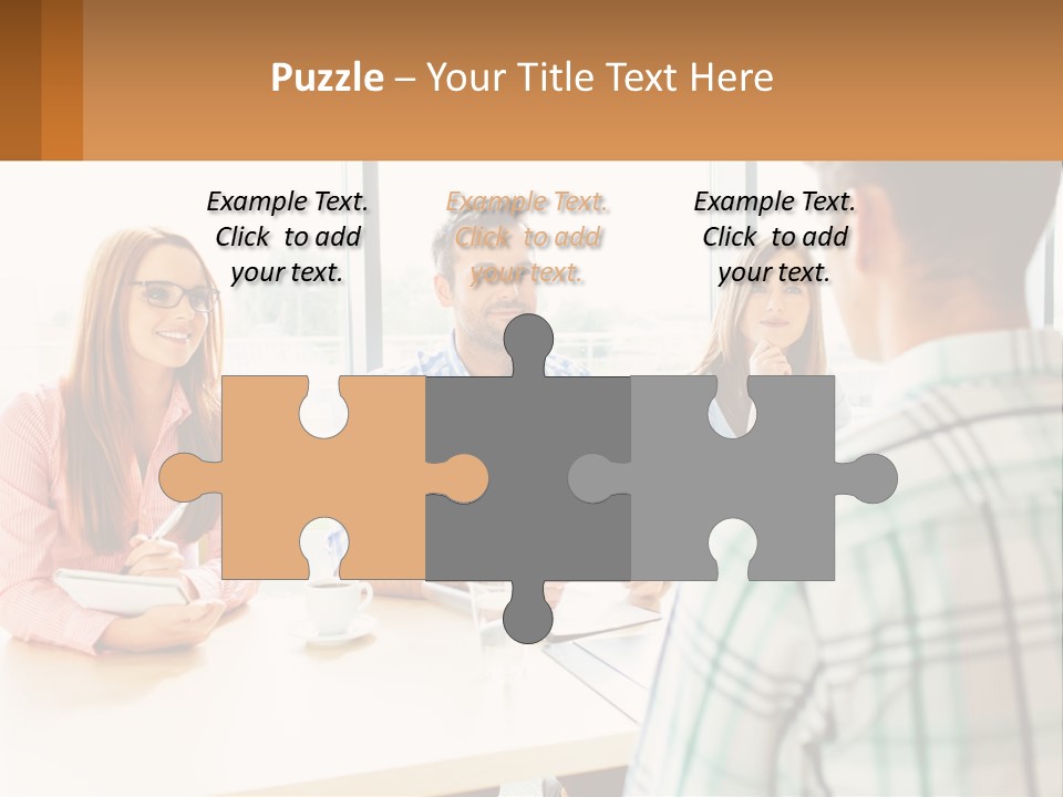 A Group Of People Sitting Around A Table PowerPoint Template