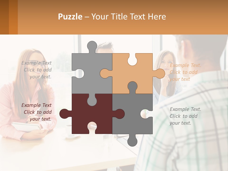 A Group Of People Sitting Around A Table PowerPoint Template