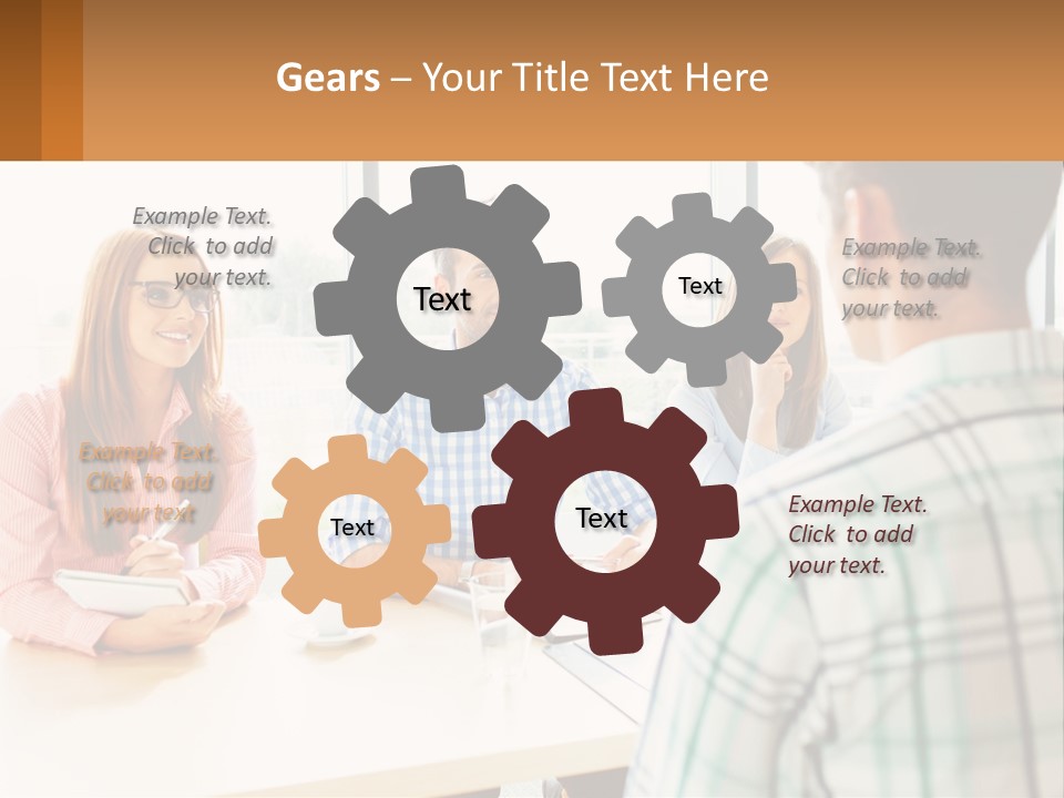 A Group Of People Sitting Around A Table PowerPoint Template