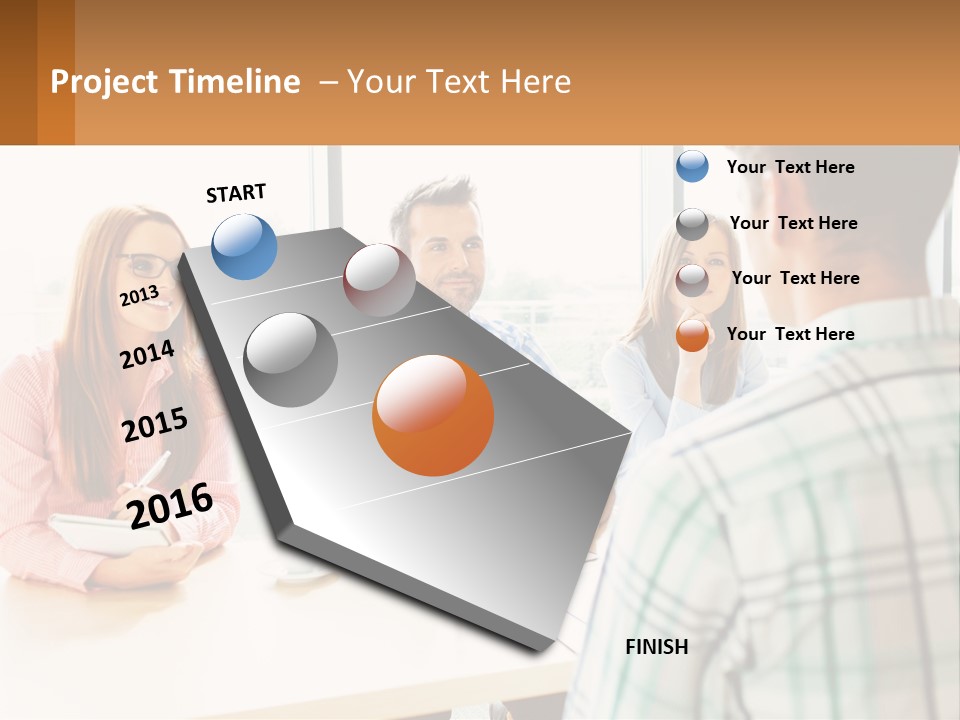 A Group Of People Sitting Around A Table PowerPoint Template
