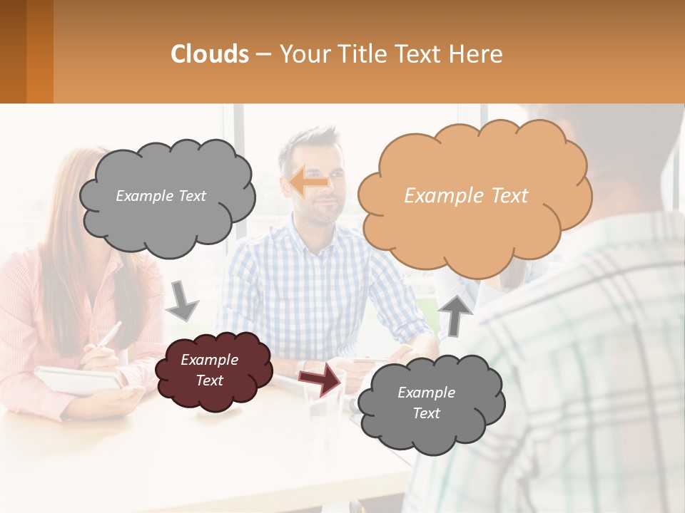 A Group Of People Sitting Around A Table PowerPoint Template