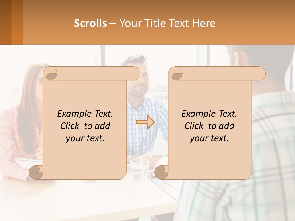 A Group Of People Sitting Around A Table PowerPoint Template