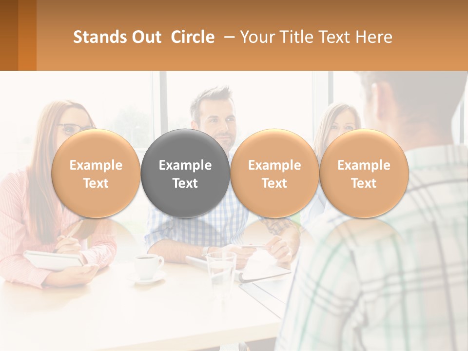 A Group Of People Sitting Around A Table PowerPoint Template
