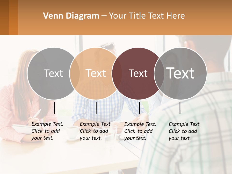 A Group Of People Sitting Around A Table PowerPoint Template