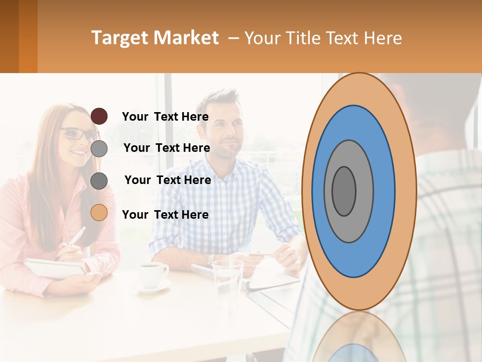 A Group Of People Sitting Around A Table PowerPoint Template